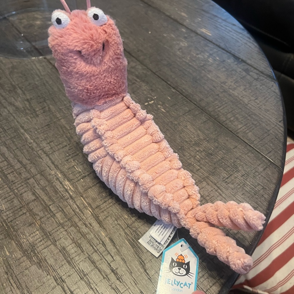 NWT Jellycat Blush Pink Sheldon Shrimp Plush